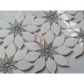 Grey and White Marble Flower Mosaic for Interior Wall Decoration (CFS1180)